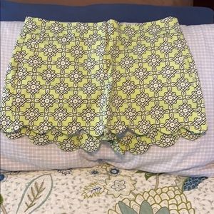 Crown & Ivy Lime Green Scalloped Edged Shorts